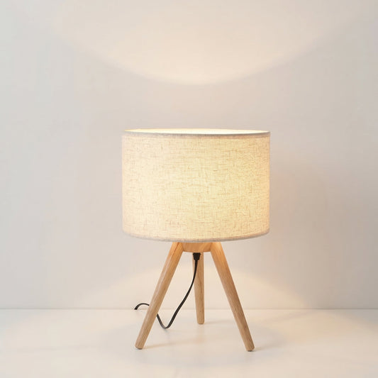 Nordic Wooden Tripod LED Table Lamp