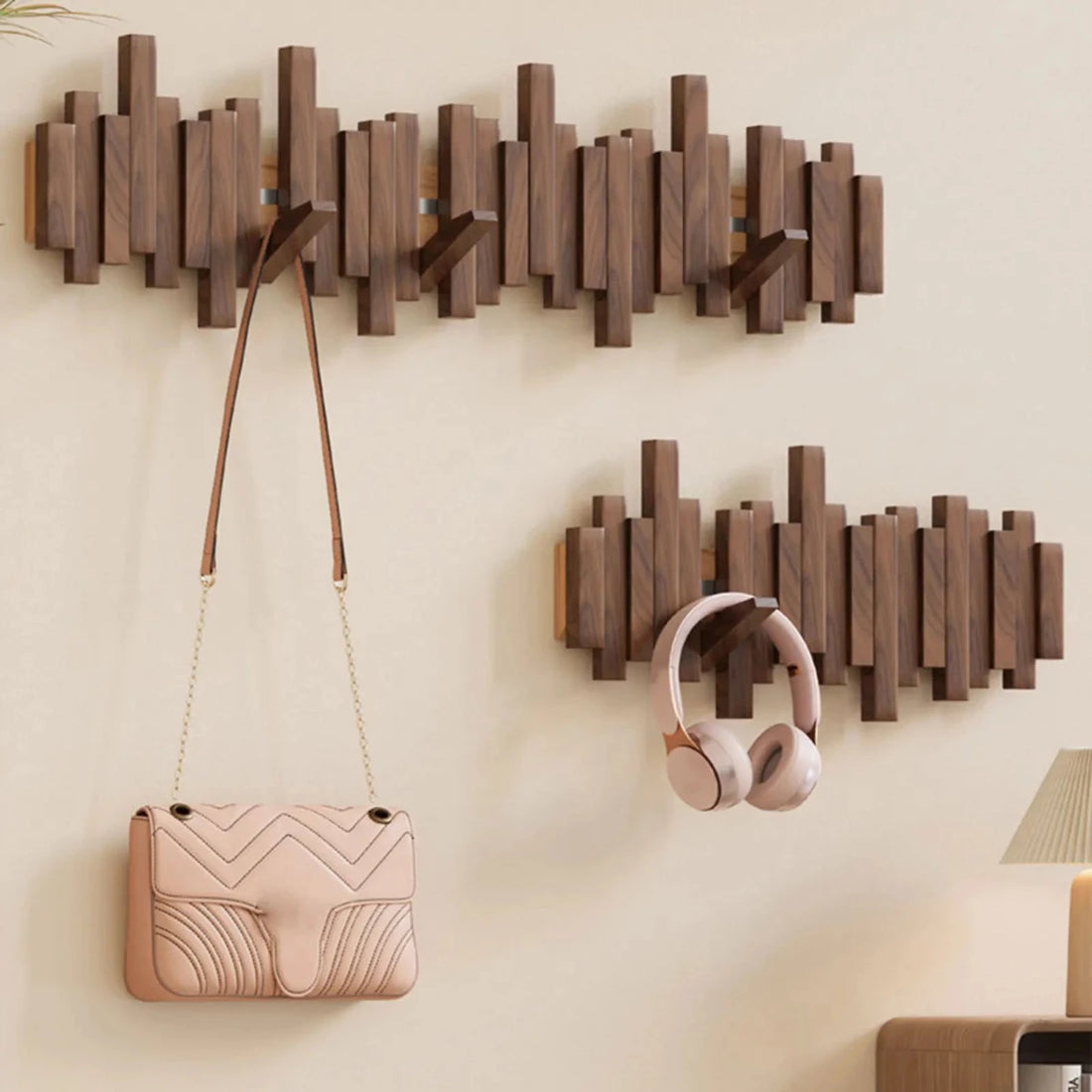 Wall Coat Rack Wooden Entryway Hook Rack Wall Mounted Organizer