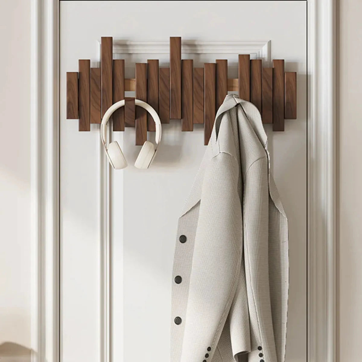 Wall Coat Rack Wooden Entryway Hook Rack Wall Mounted Organizer